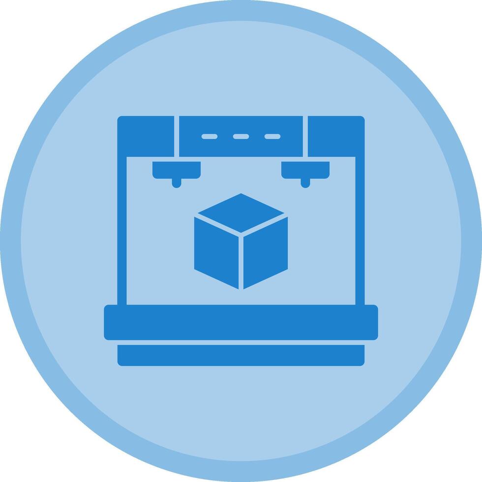 3D Printer Multicolor Circle Icon vector