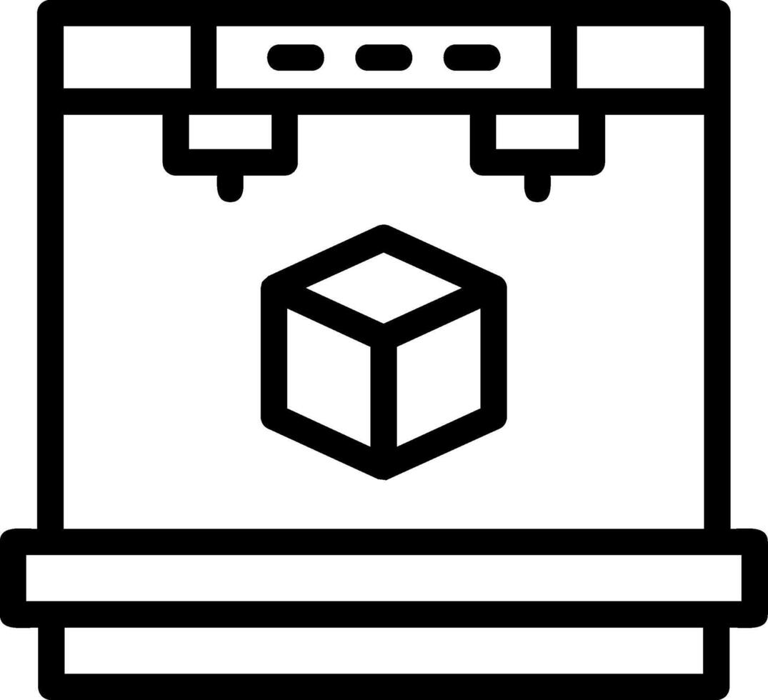 3D Printer Line Icon vector