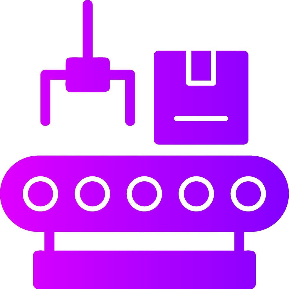 Production Line Solid Multi Gradient Icon vector