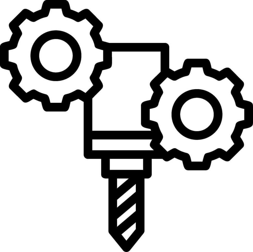 CNC Machine Line Icon vector
