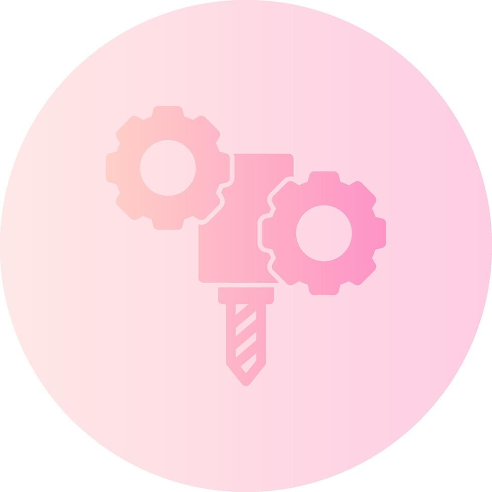 CNC Machine Gradient Circle Icon vector