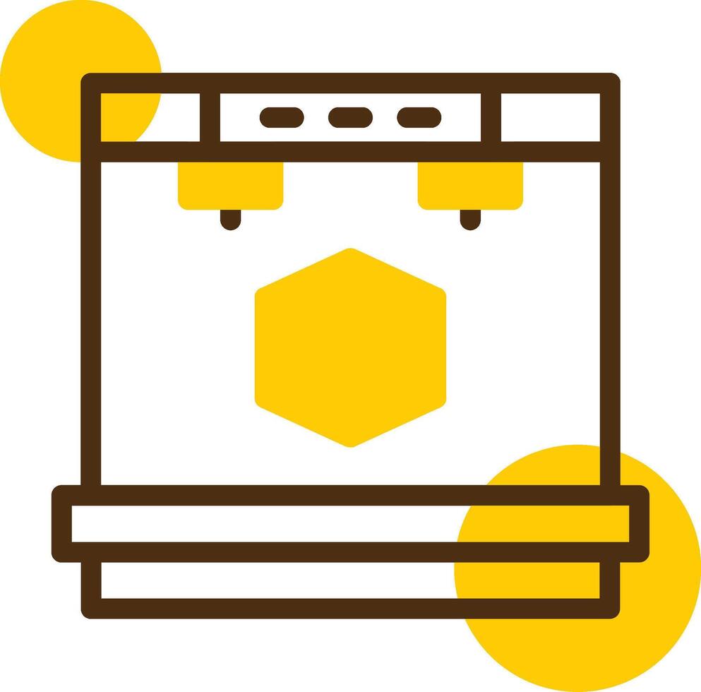 3D Printer Yellow Lieanr Circle Icon vector