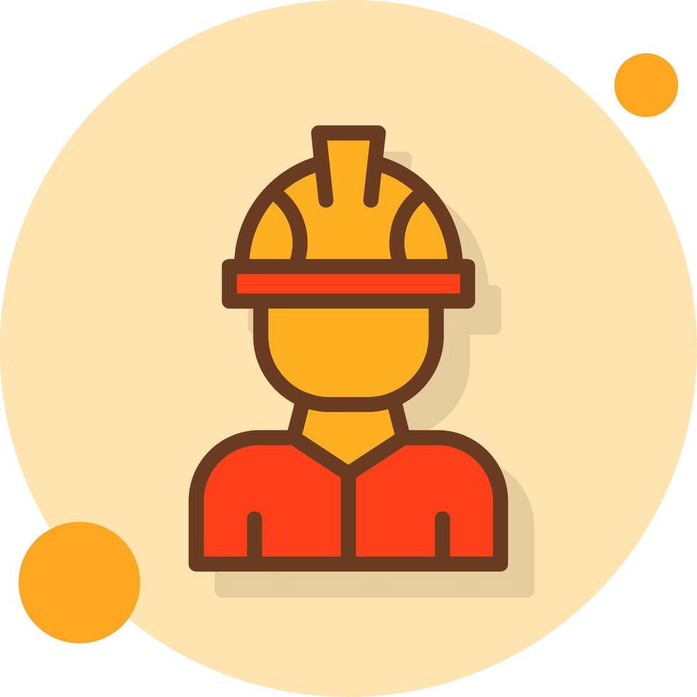 Factory Worker Filled Shadow Cirlce Icon vector