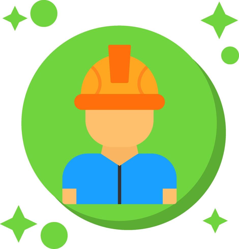 Factory Worker Tailed Color Icon vector