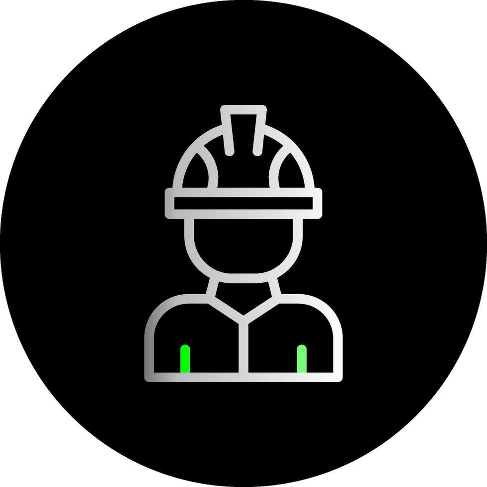 Factory Worker Dual Gradient Circle Icon vector