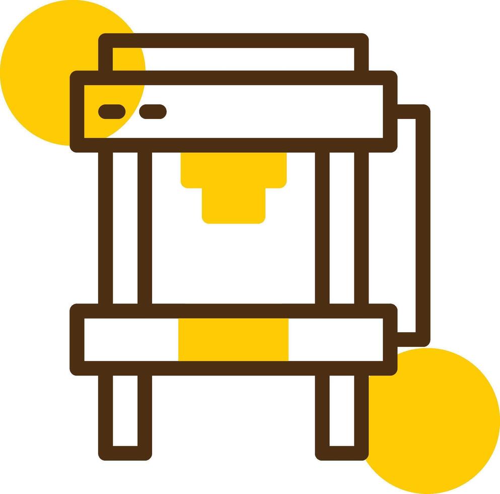 Hydraulic Press Yellow Lieanr Circle Icon vector