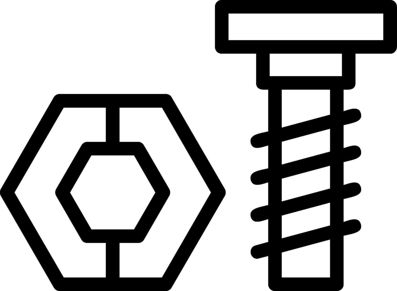 Bolt and Nut Line Icon vector