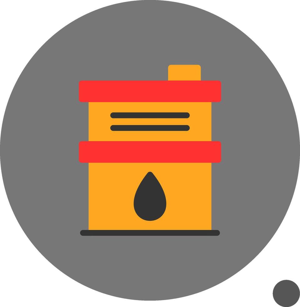 Oil Drum Flat Shadow Icon vector