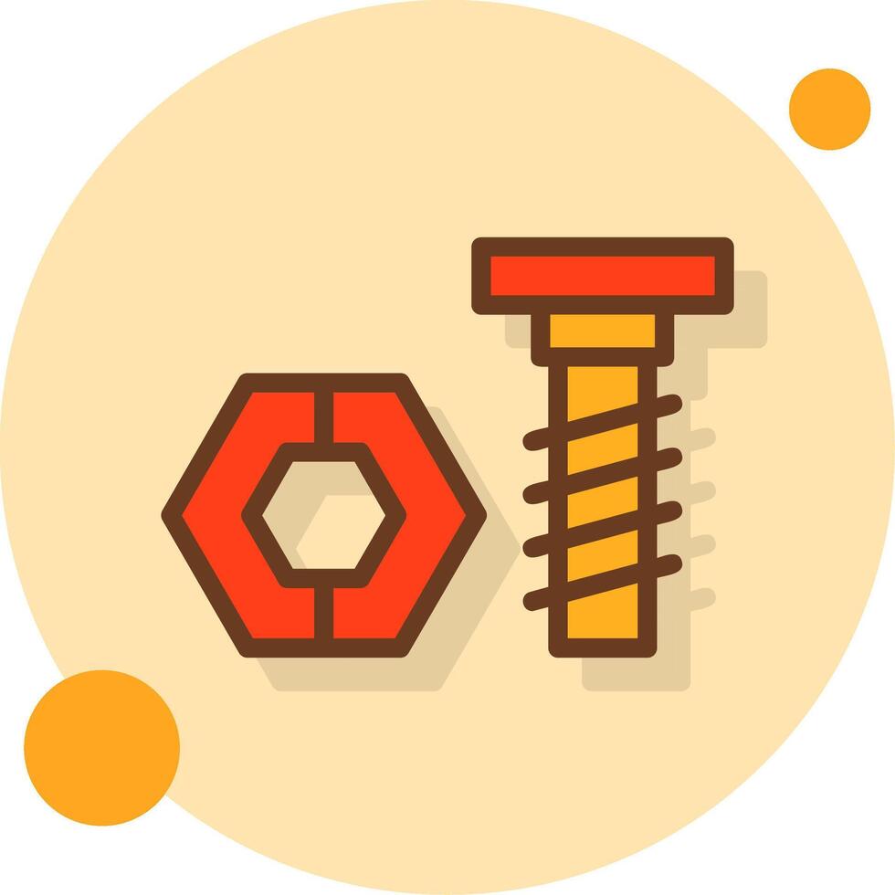 Bolt and Nut Filled Shadow Cirlce Icon vector
