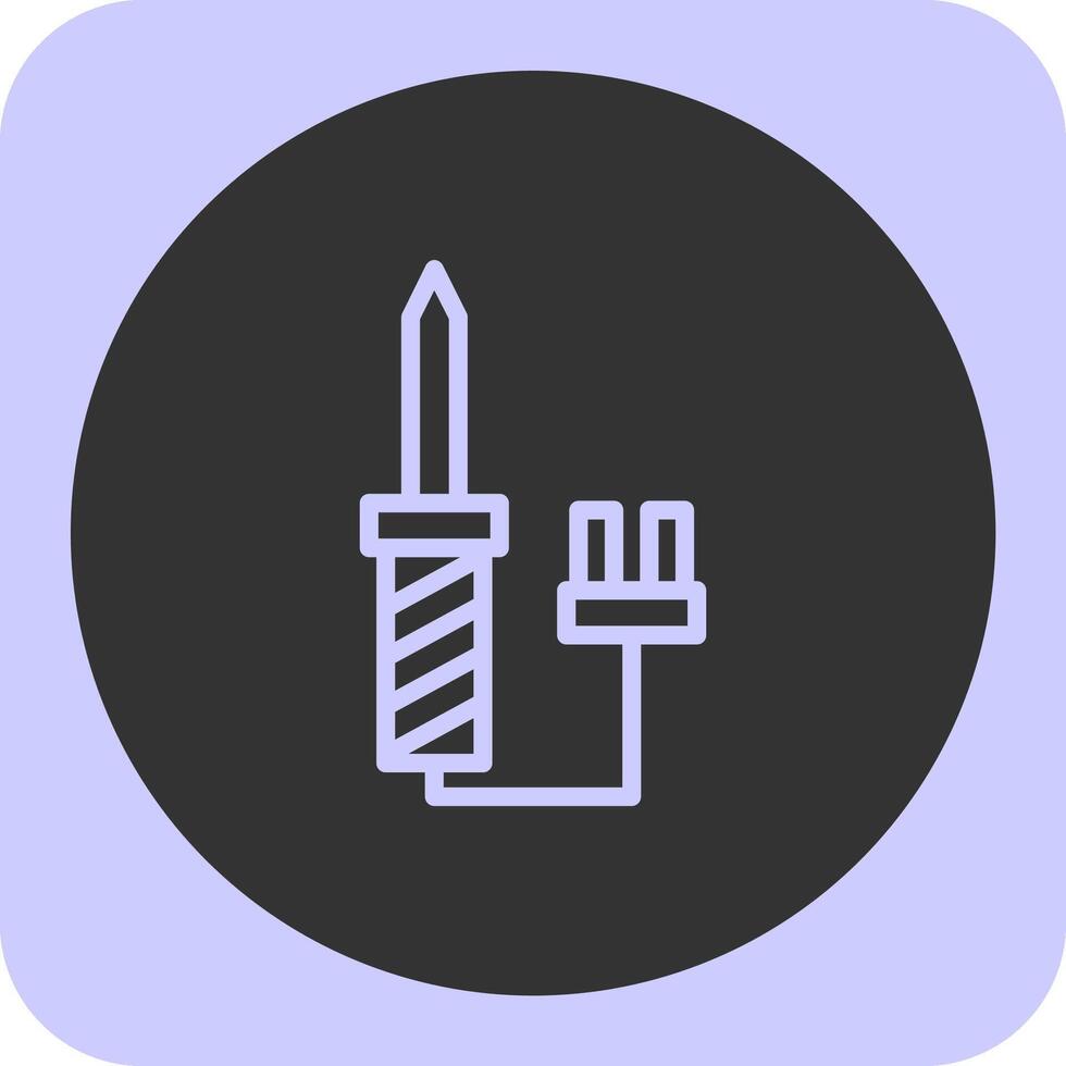 Soldering Iron Linear Round Icon vector