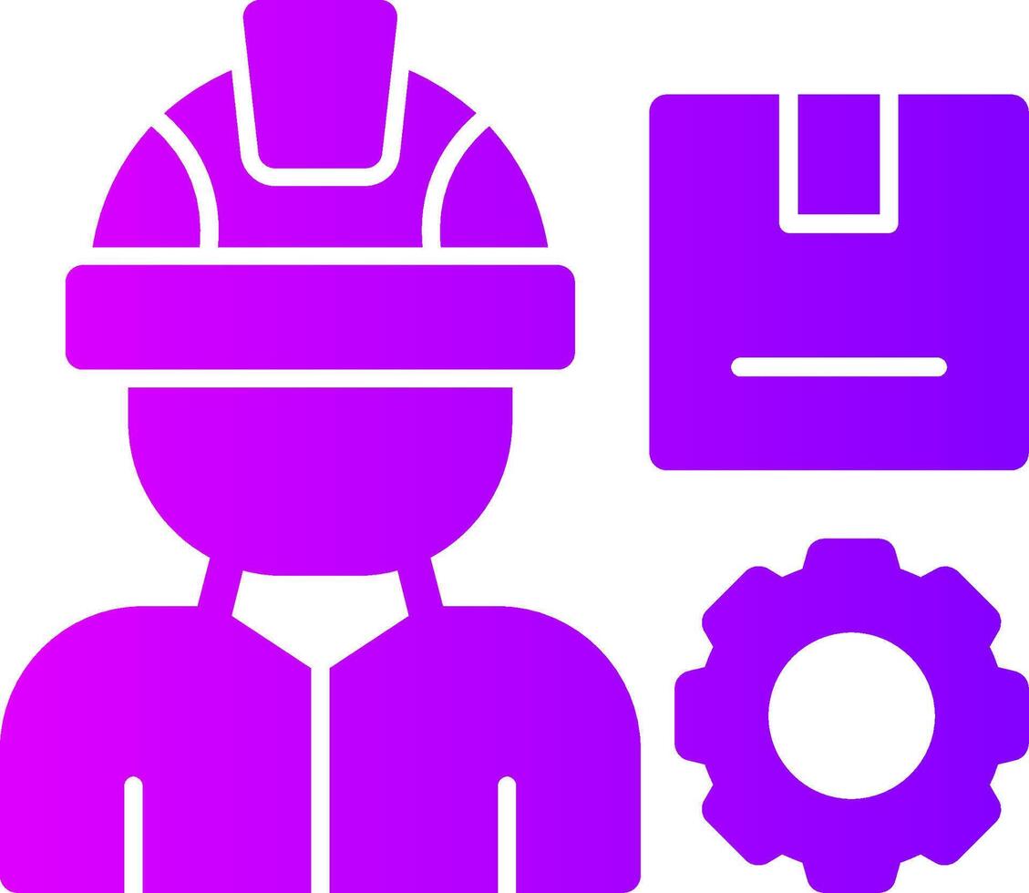 Production Worker Solid Multi Gradient Icon vector