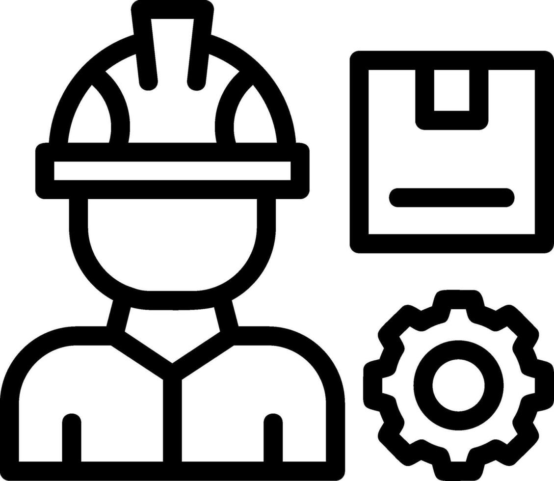 Production Worker Line Icon vector