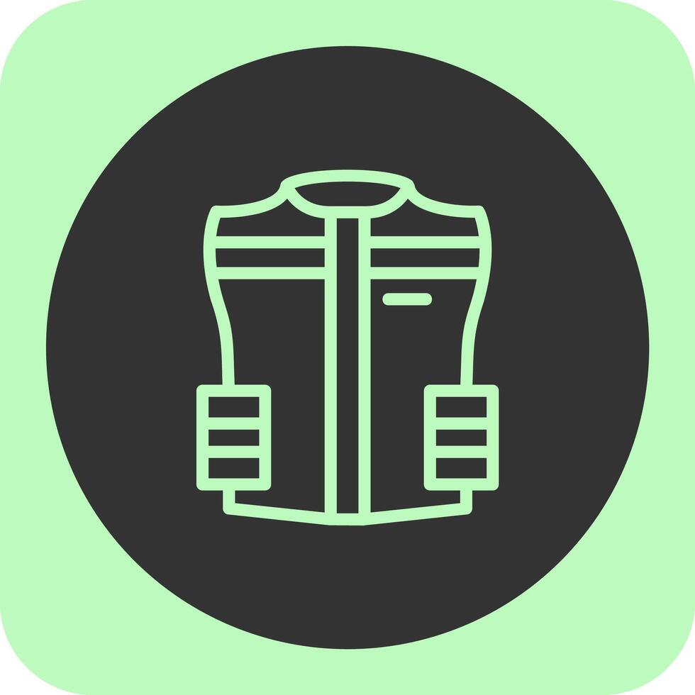 Safety Vest Linear Round Icon vector