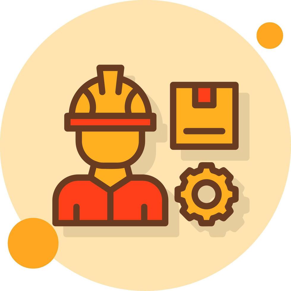 Production Worker Filled Shadow Cirlce Icon vector