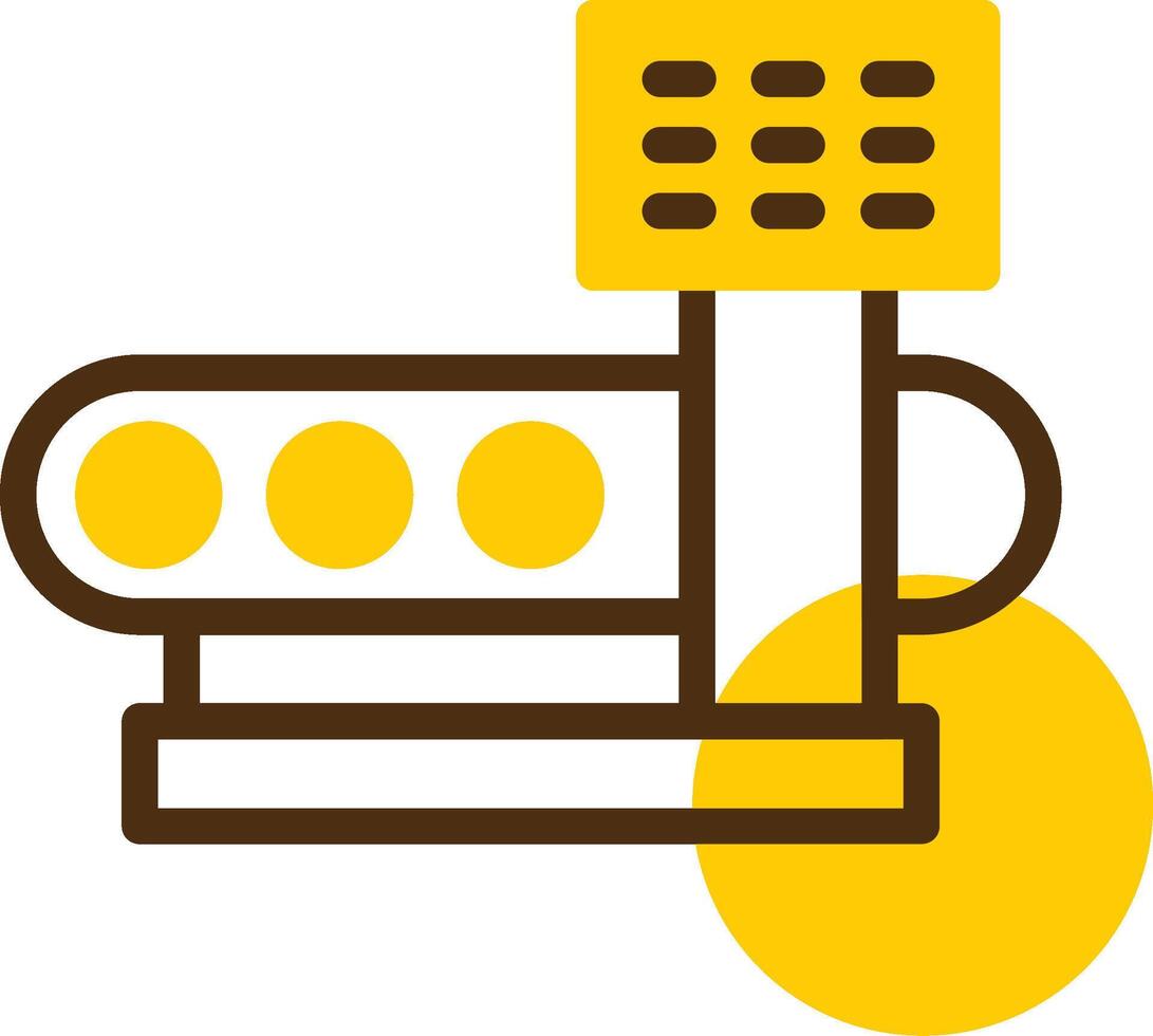 Machine Settings Yellow Lieanr Circle Icon vector