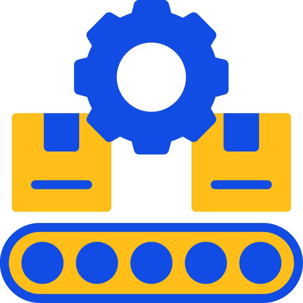 Conveyor System Flat Two color Icon vector