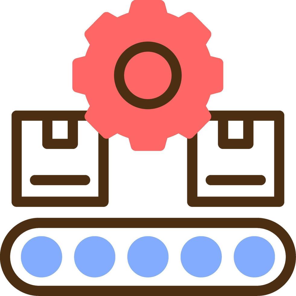 Conveyor System Color Filled Icon vector