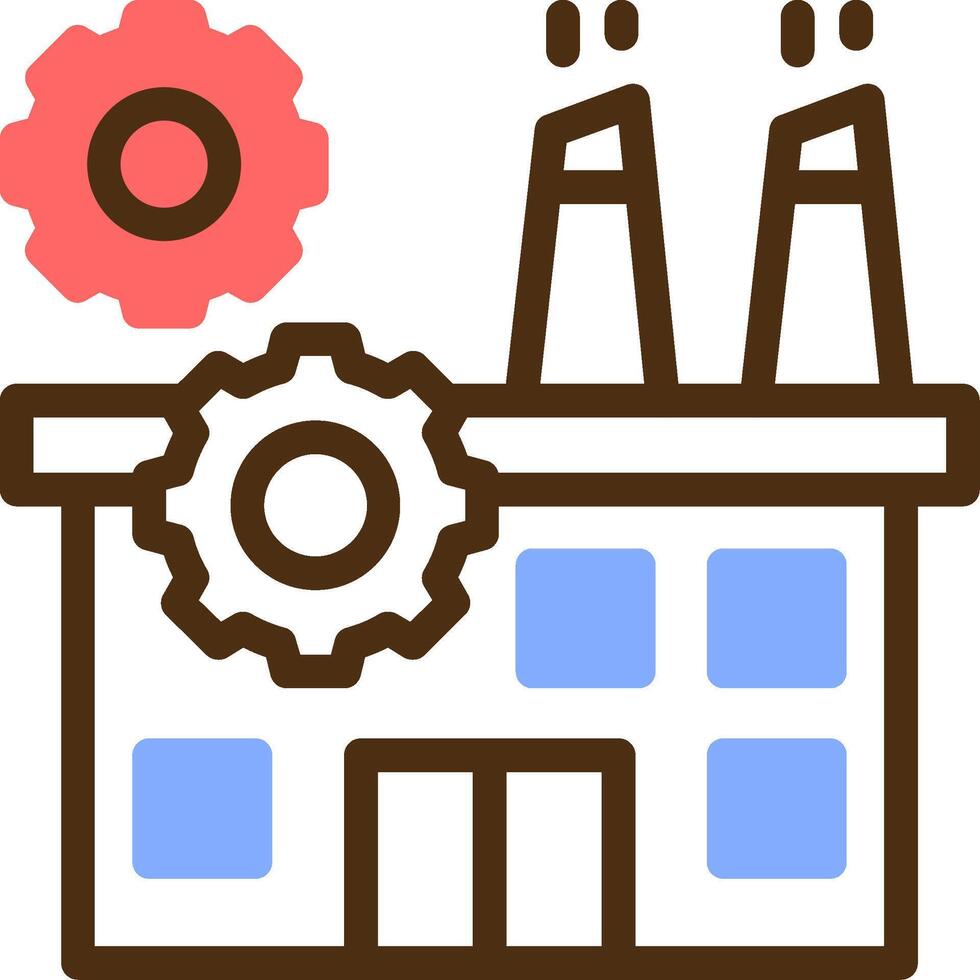 Industry Gear Color Filled Icon vector