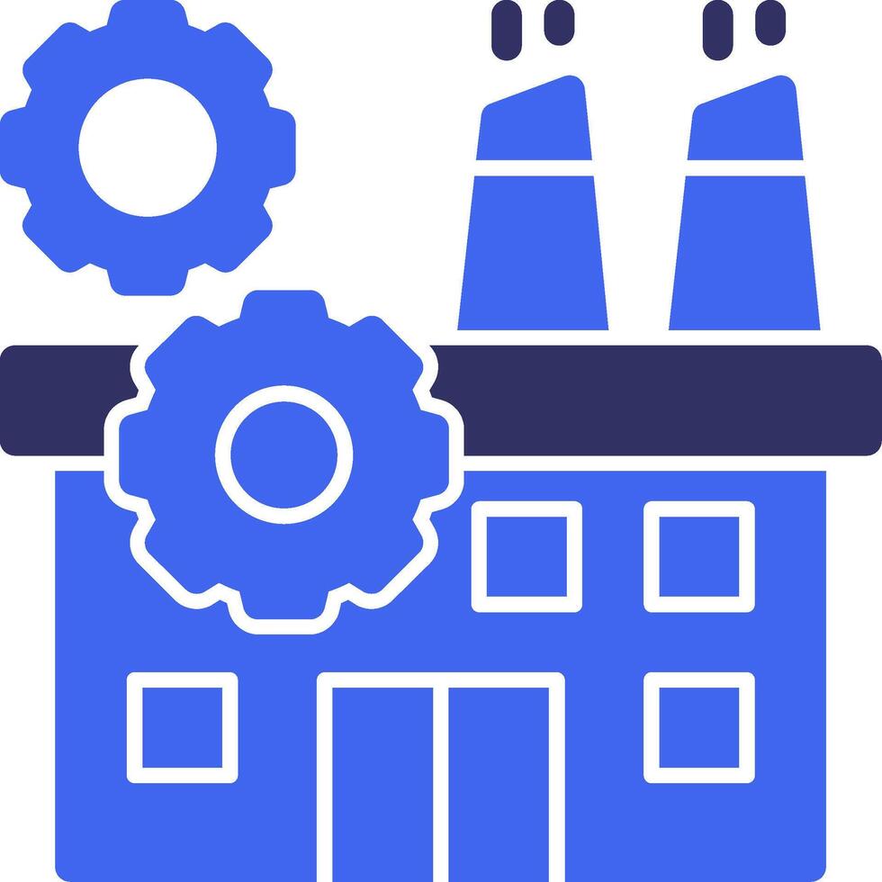 Industry Gear Solid Two Color Icon vector