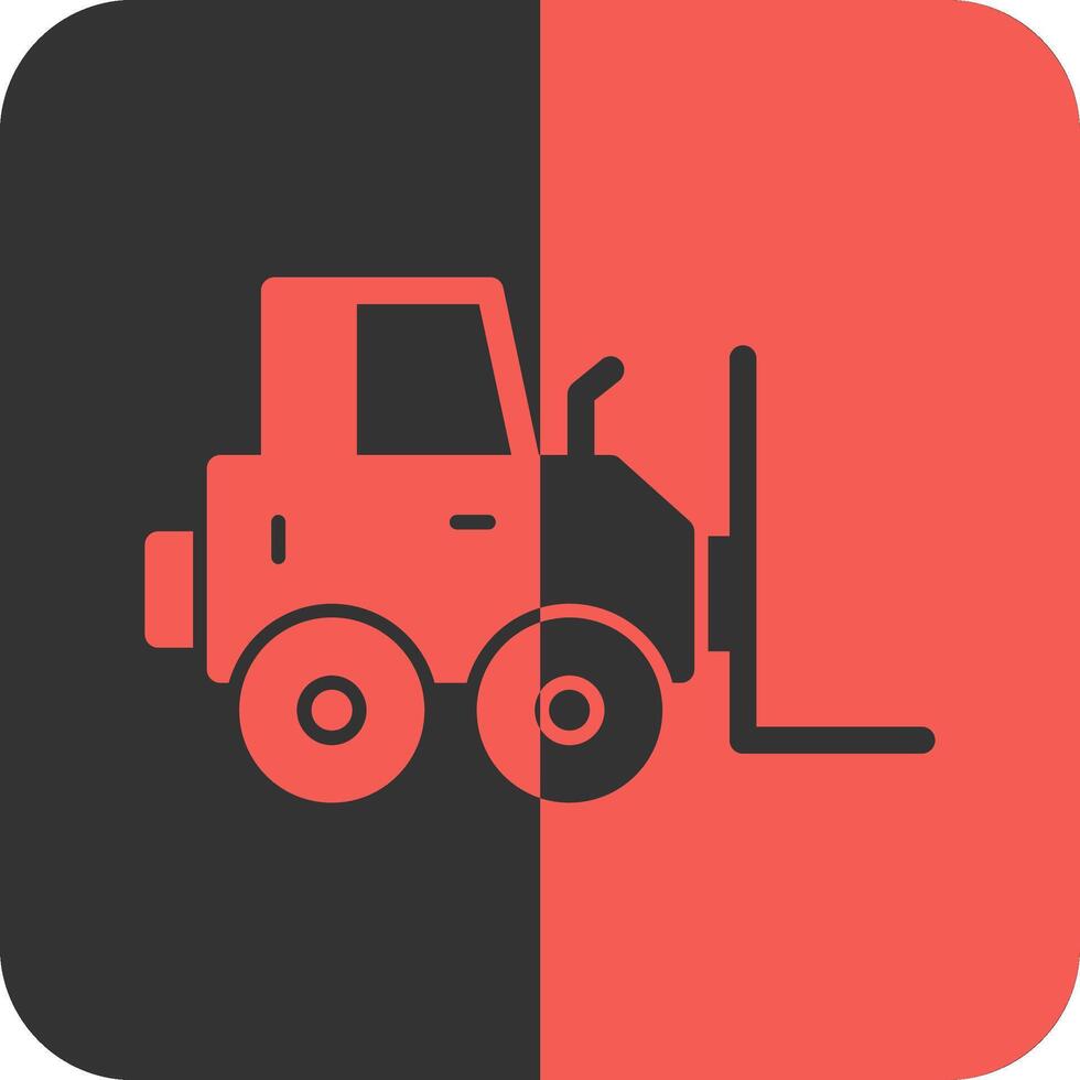 Forklift Red Inverse Icon vector