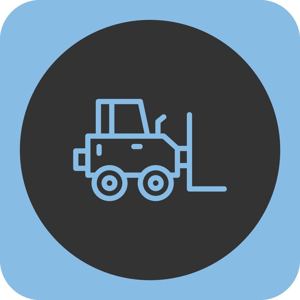 Forklift Linear Round Icon vector