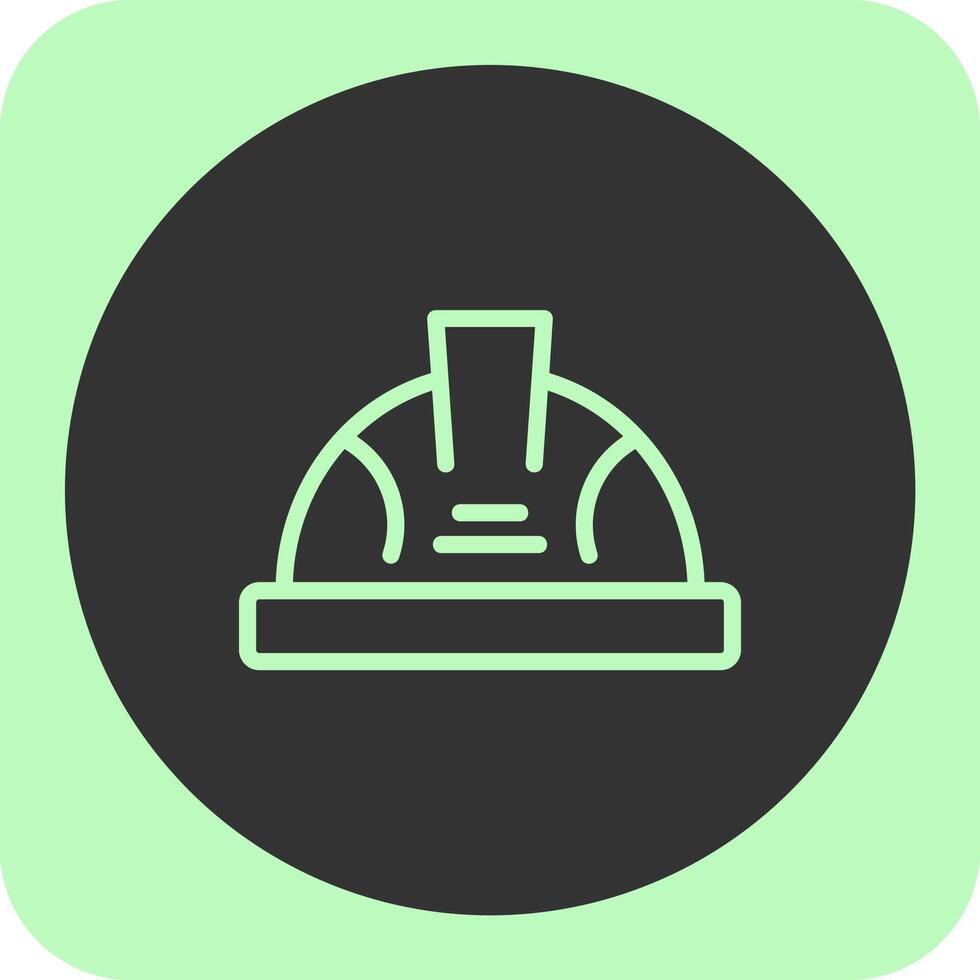 Hard Hat Linear Round Icon vector
