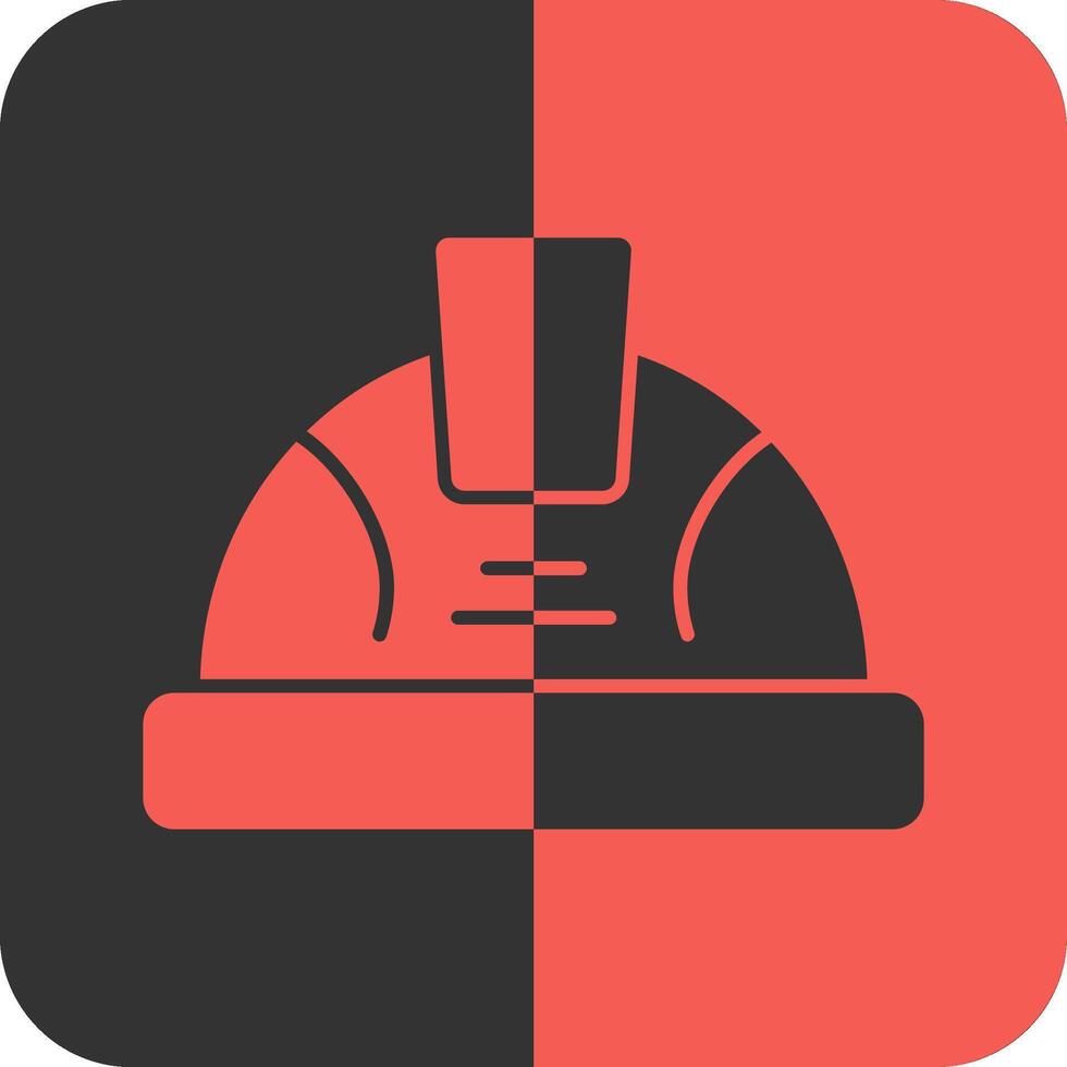 Hard Hat Red Inverse Icon vector