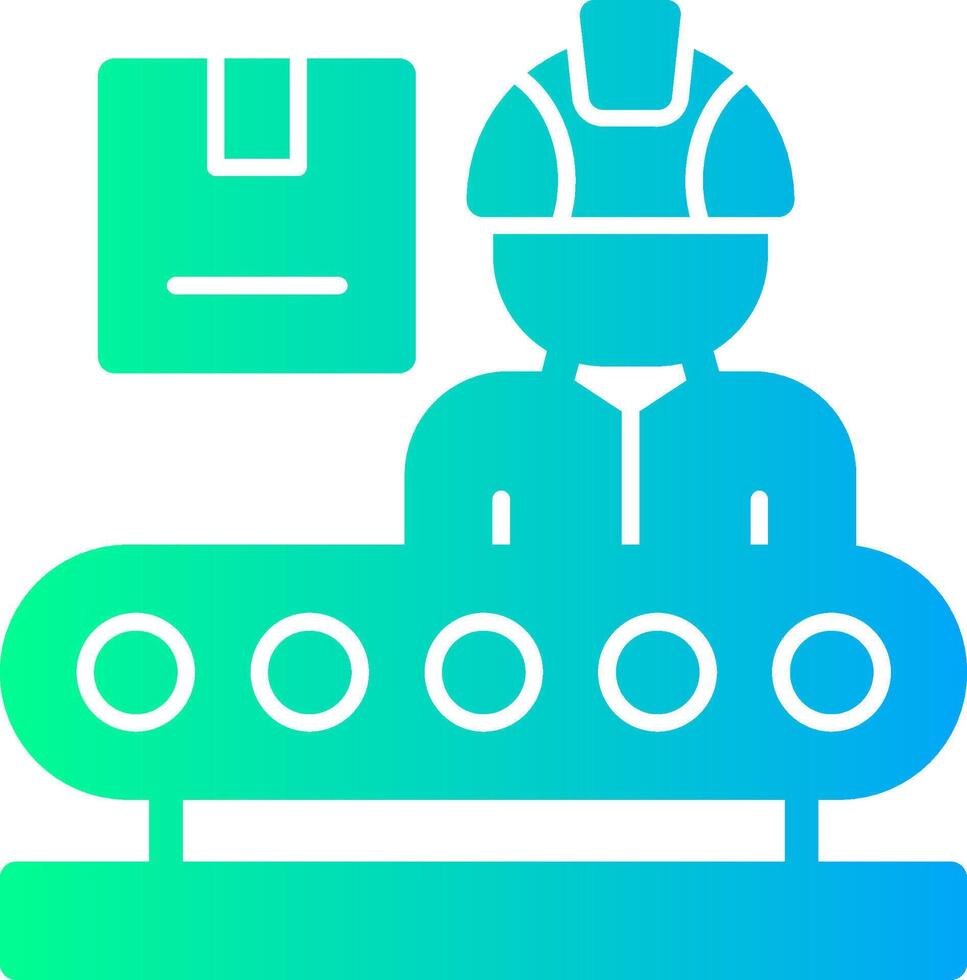 Production Line Worker Solid Multi Gradient Icon vector
