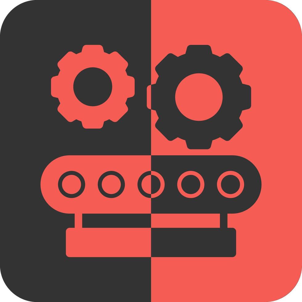 Industry Settings Red Inverse Icon vector