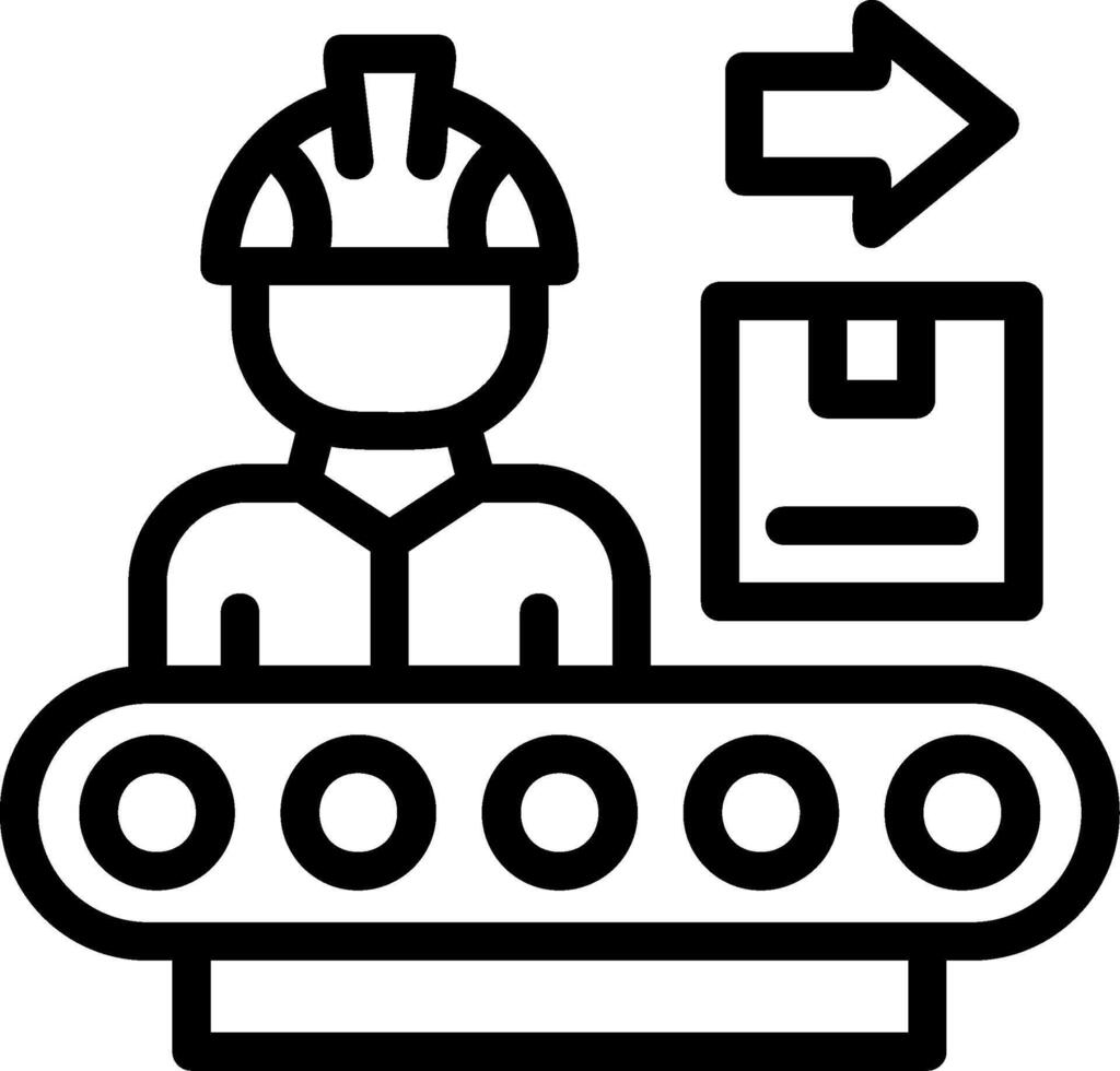 Manufacturing Process Line Icon vector