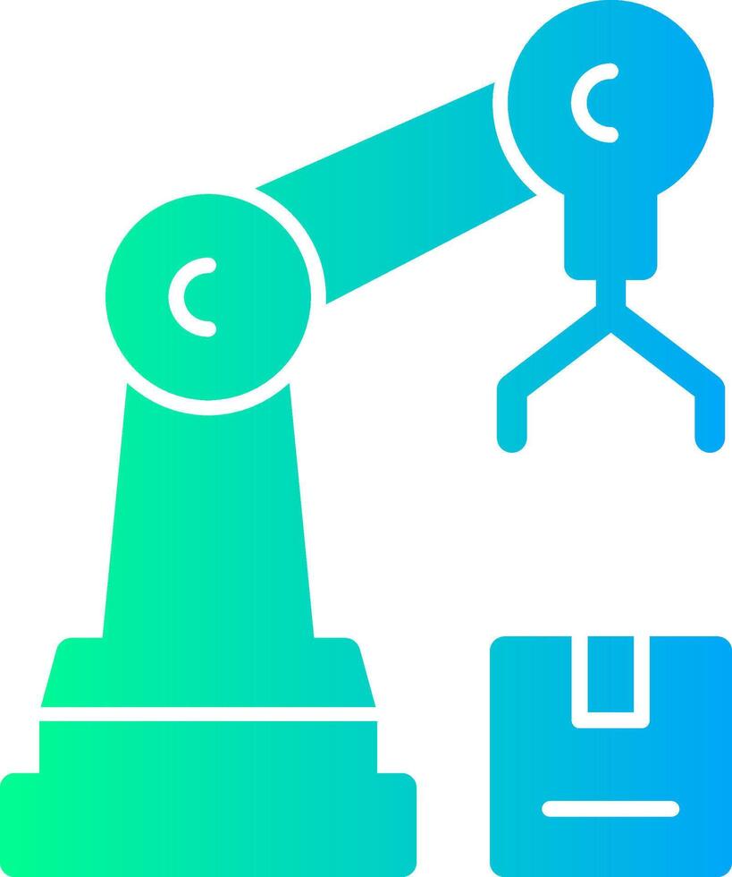 Robot Assembly Solid Multi Gradient Icon vector