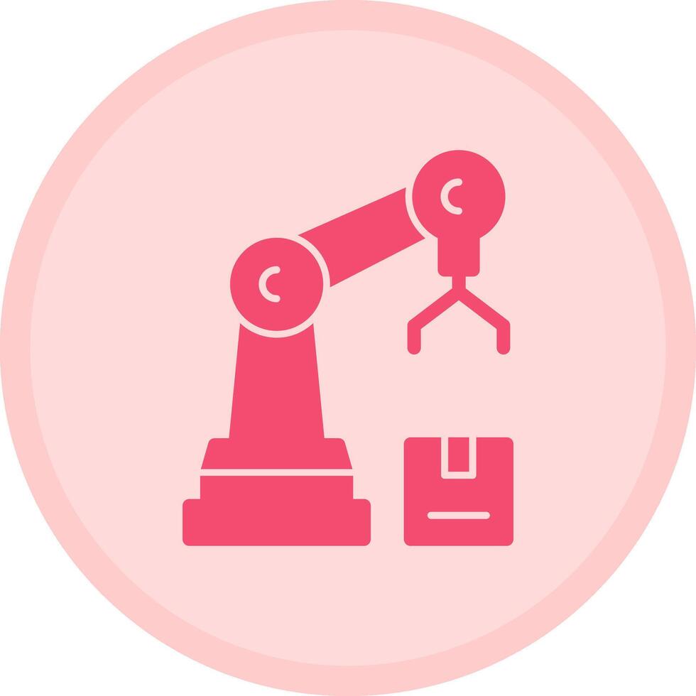 Robot Assembly Multicolor Circle Icon vector