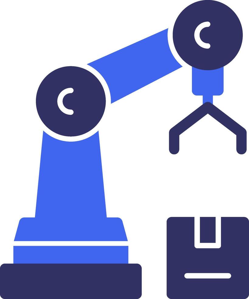 Robot Assembly Solid Two Color Icon vector