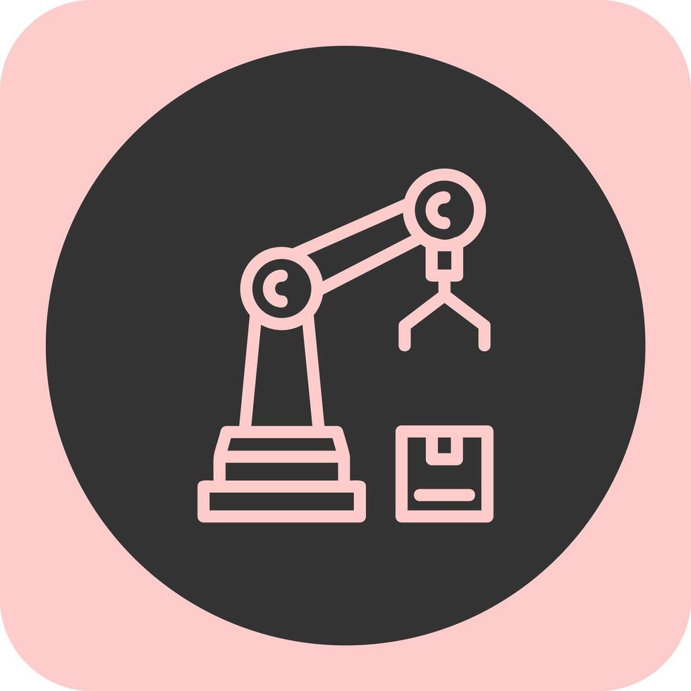 Robot Assembly Linear Round Icon vector