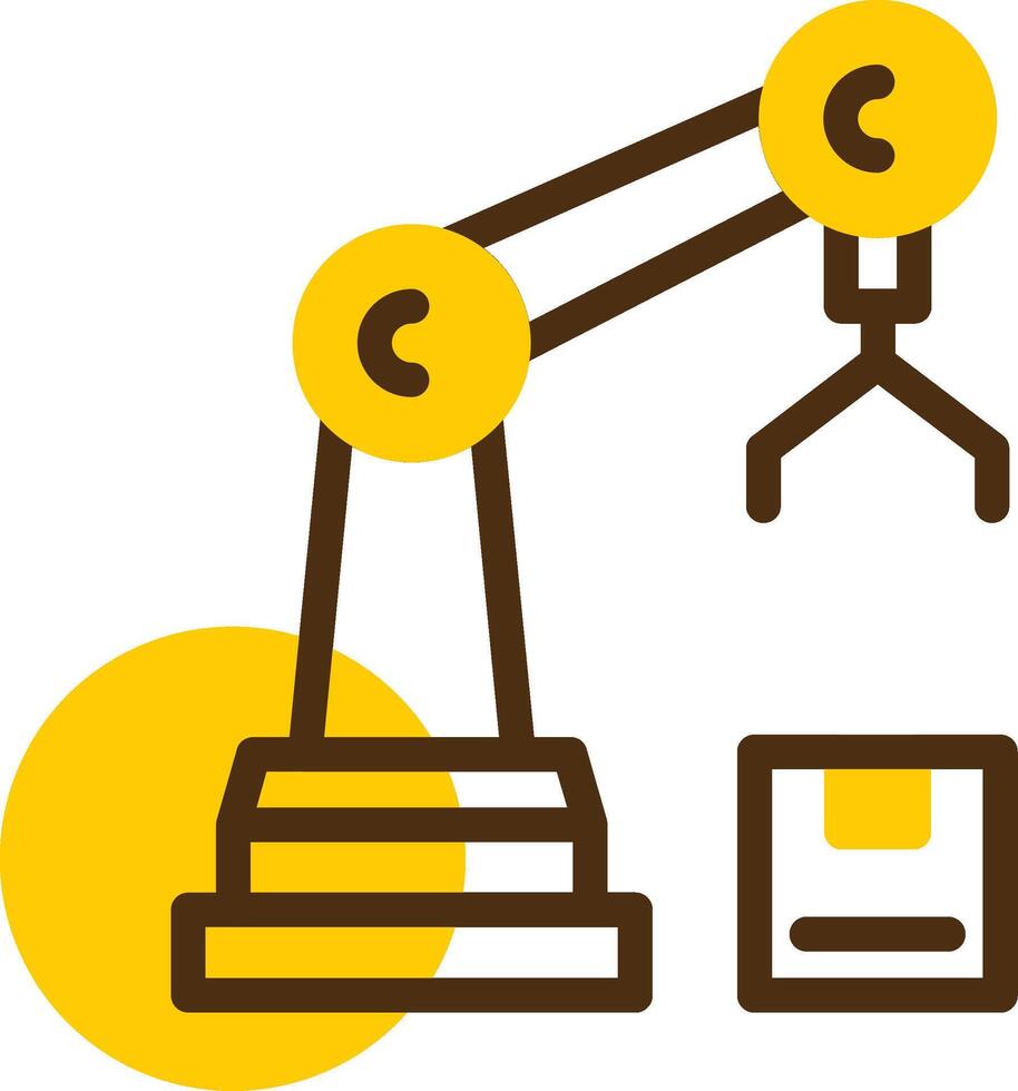 Robot Assembly Yellow Lieanr Circle Icon vector