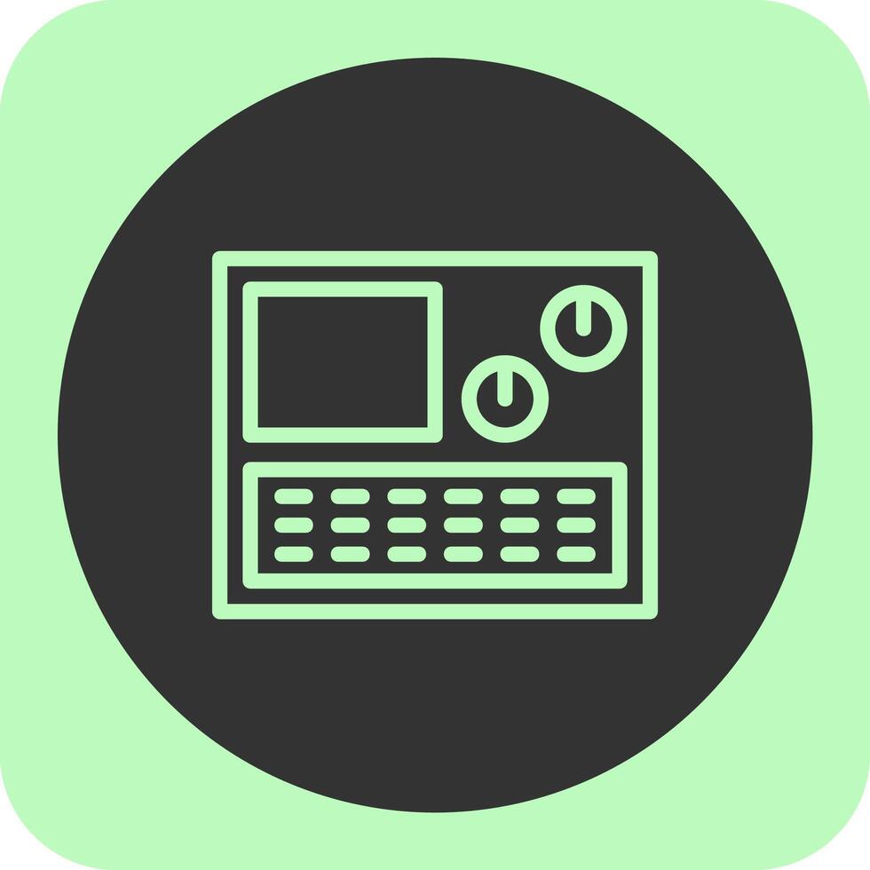 Machine Control Panel Linear Round Icon vector