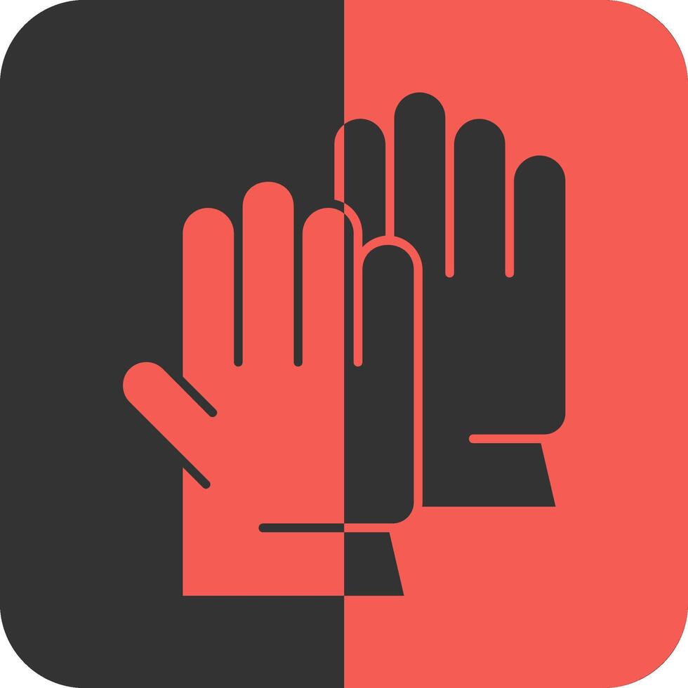 Safety Gloves Red Inverse Icon vector