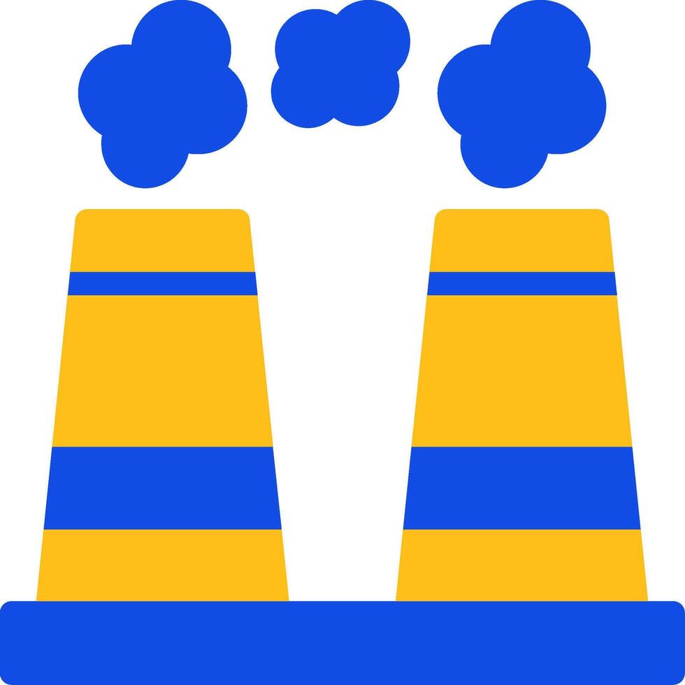 Factory Chimney Flat Two color Icon vector