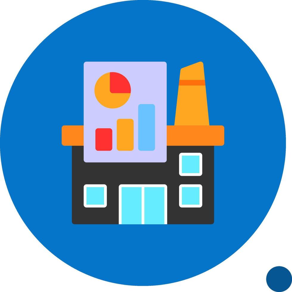 Industry Growth Chart Flat Shadow Icon vector