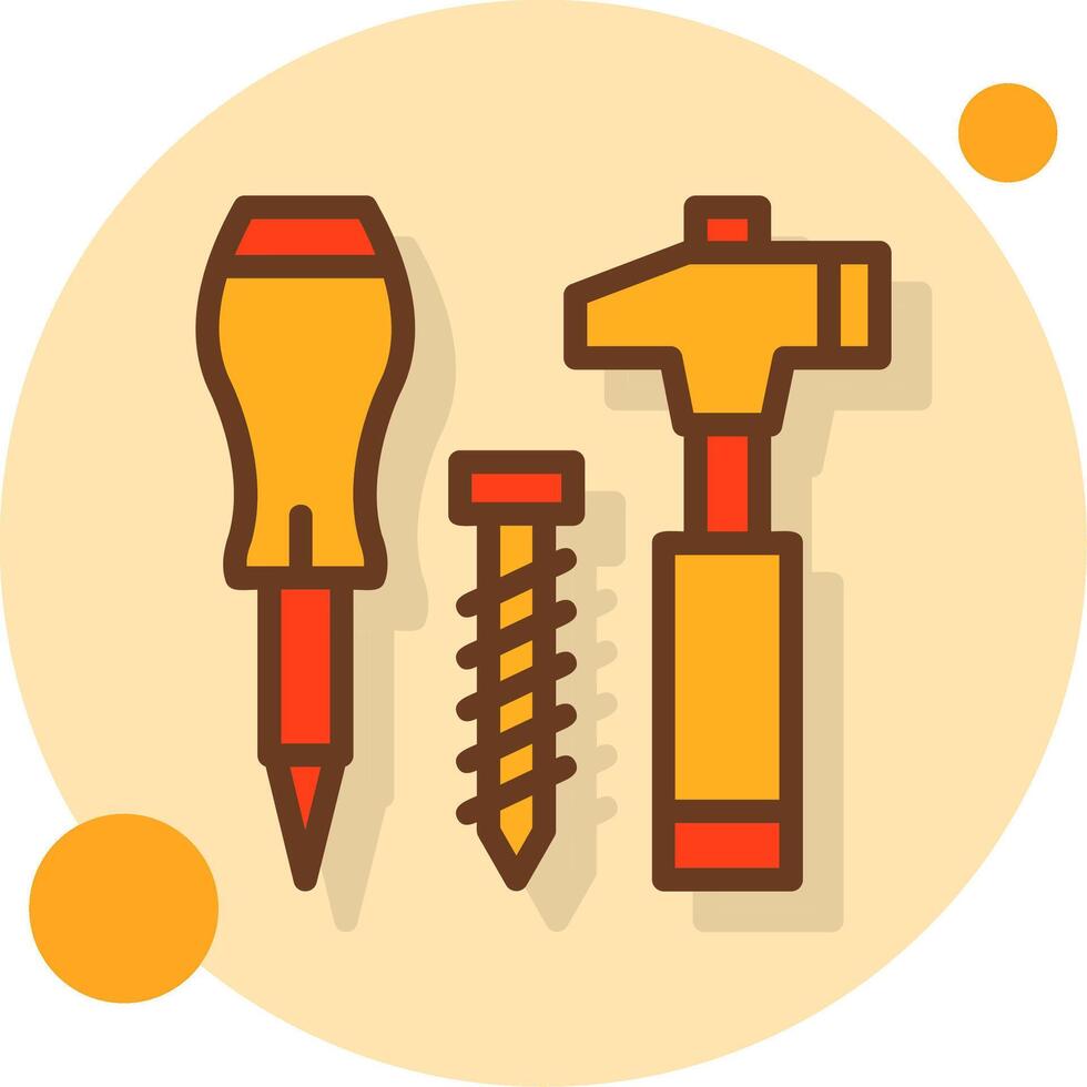 Maintenance Tools Filled Shadow Cirlce Icon vector