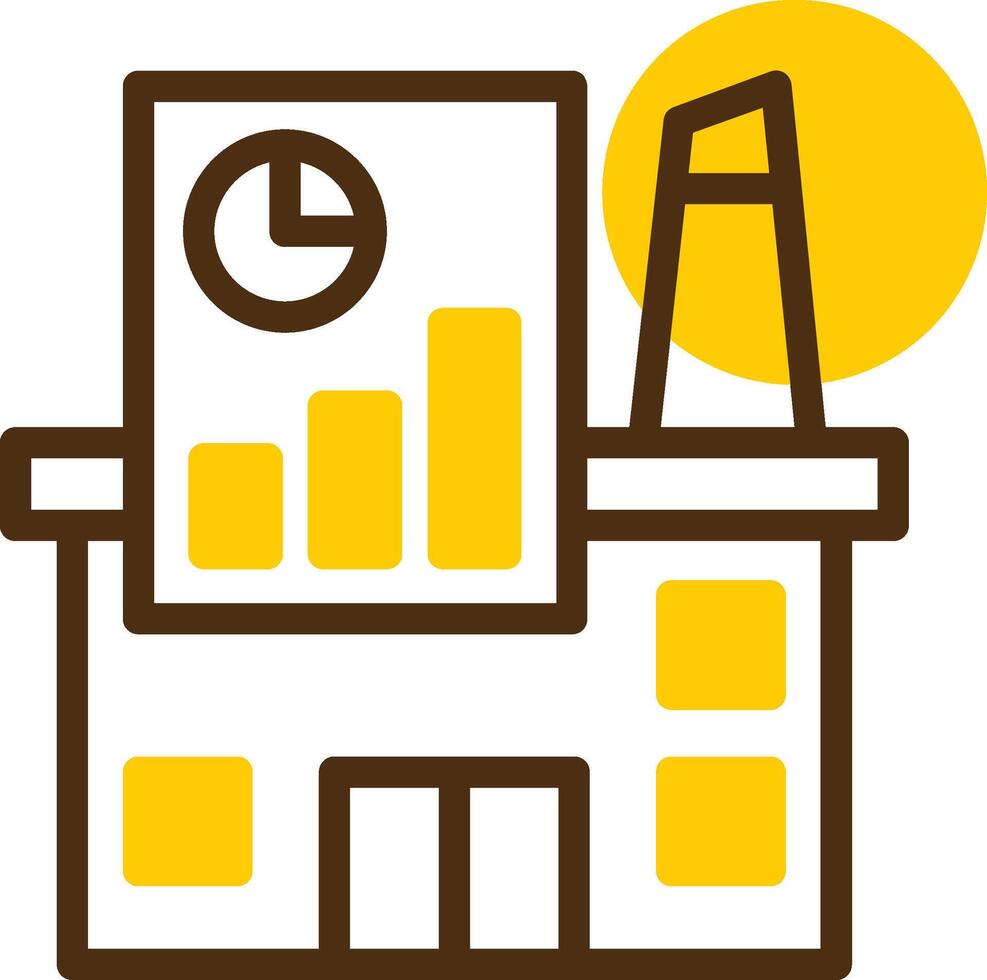 Industry Growth Chart Yellow Lieanr Circle Icon vector