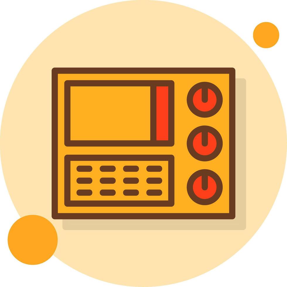 Control Panel Filled Shadow Cirlce Icon vector