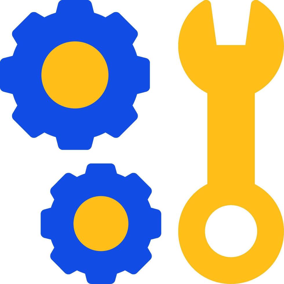 Maintenance Wrench Flat Two color Icon vector