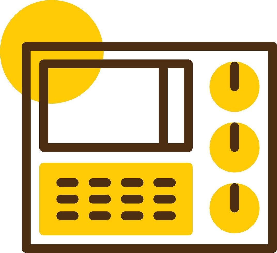 Control Panel Yellow Lieanr Circle Icon vector