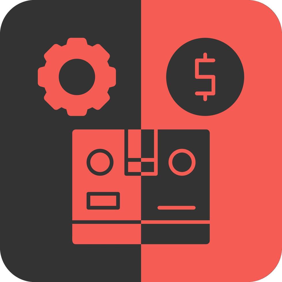 Manufacturing Efficiency Red Inverse Icon vector