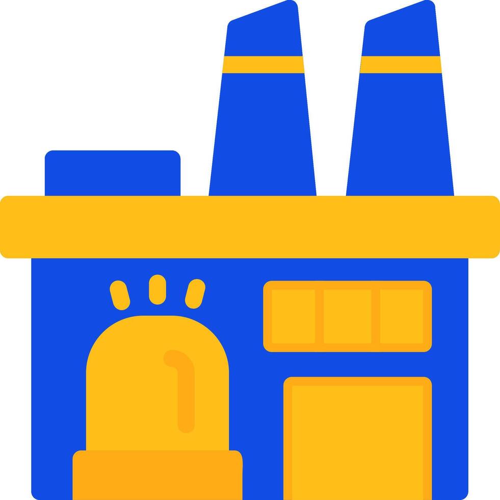 Factory Siren Flat Two color Icon vector