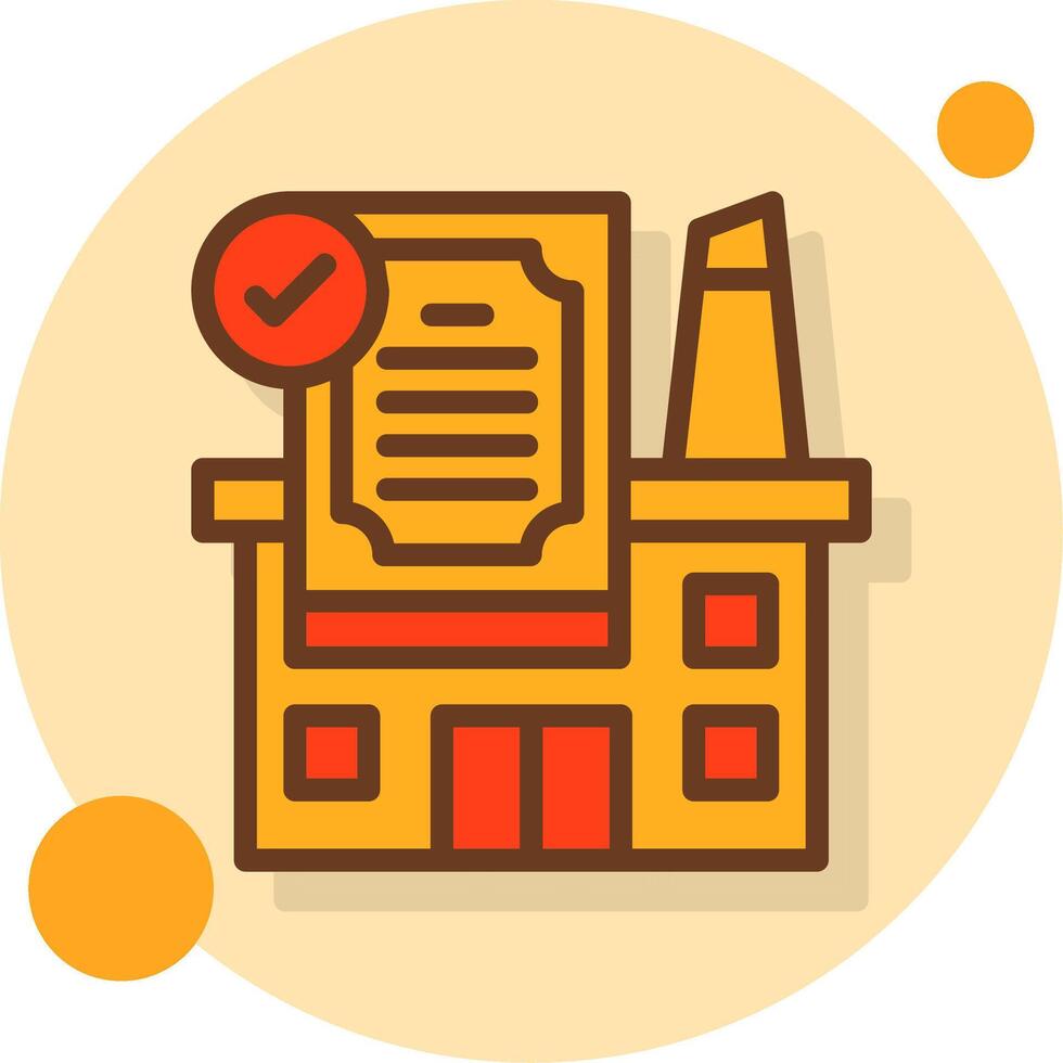 Industry Certification Filled Shadow Cirlce Icon vector