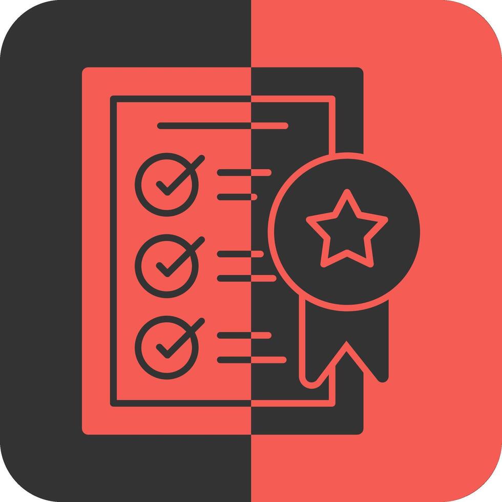 Quality Standards Red Inverse Icon vector