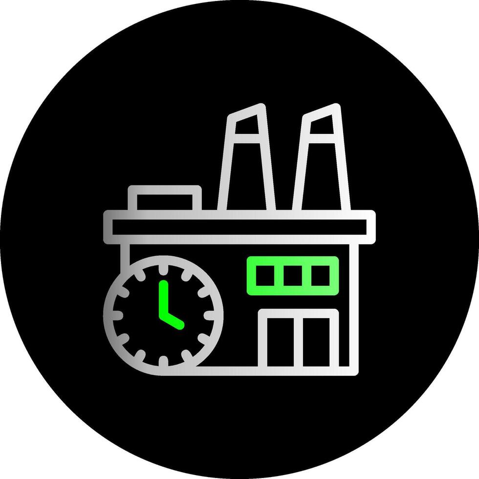 Factory Clock Dual Gradient Circle Icon vector