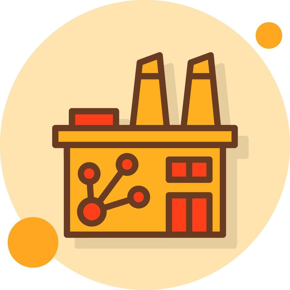 Industry Networking Filled Shadow Cirlce Icon vector